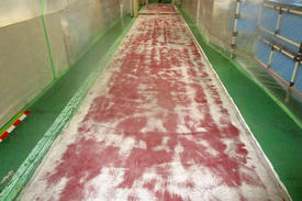 写真：工場　エポキシ樹脂　塗床工事　塗り床工事　床塗装　床改修　施工例　防塵床　下地処理